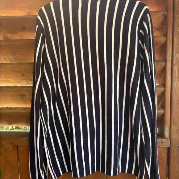 Jack & Jones Men’s Navy White Red Striped Jorsteve Knit Crewneck Sweater Size Lg - Picture 9 of 10